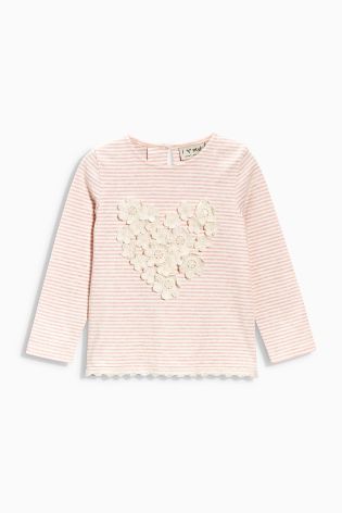 Pink Embellished Heart Top (3mths-6yrs)